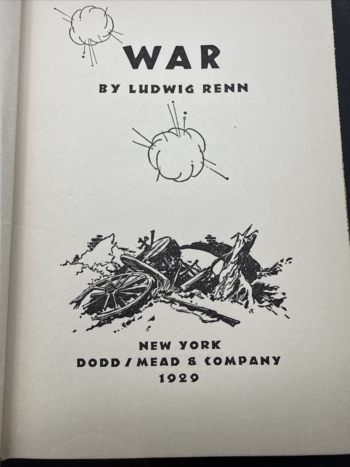 RARE EDITORIAL COPY “WAR” Ludwig Renn WWI 1929 1st Edition