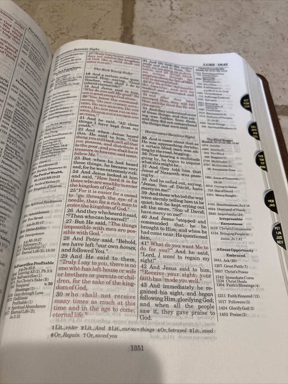 NASB Thompson Chain-Reference Bible Leathersoft Brown Red Letter 1977 Text INDEX