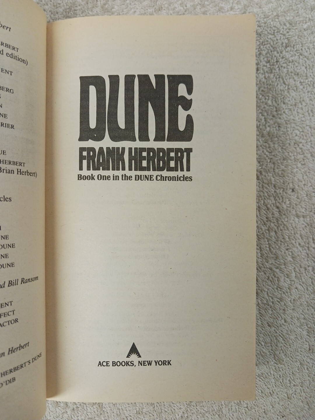Dune Trilogy Children of Dune Messiah Frank Herbert ACE Books Edition Paperback