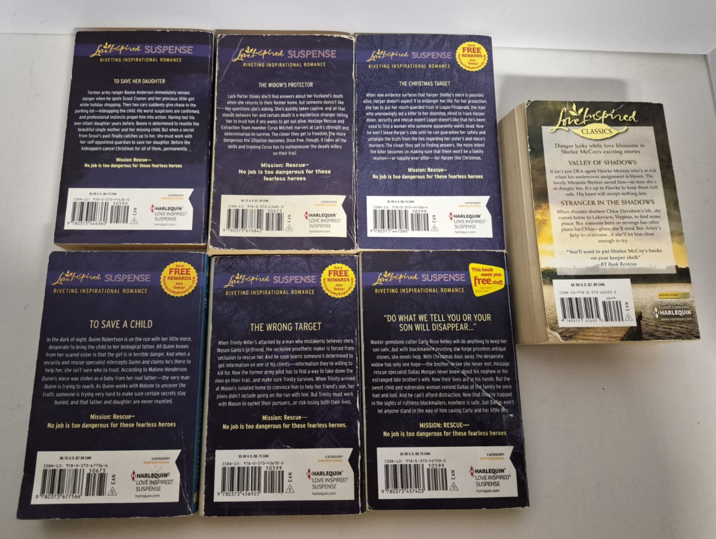 Shirlee McCoy Lot 6 Mission: Rescue 2-5, 7, 8 Love Inspired Suspense & Lakeview
