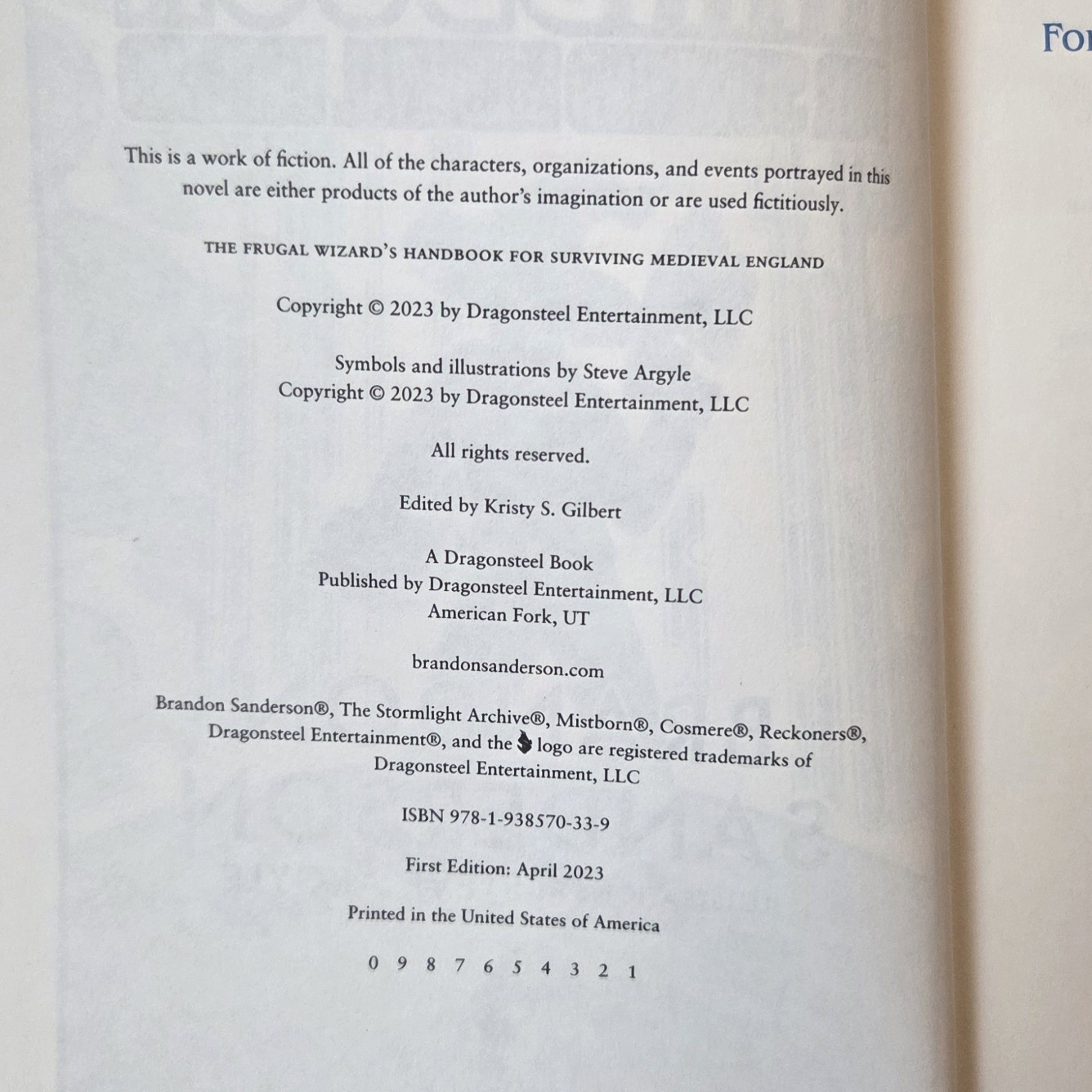 The Frugal Wizard’s Handbook for Surviving Medieval England Brandon Sanderson