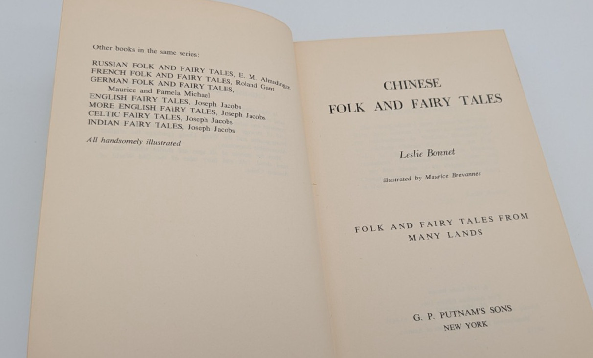Chinese Folk and fairy Tales Leslie bonnet illustrated Maurice Brevannes 1963