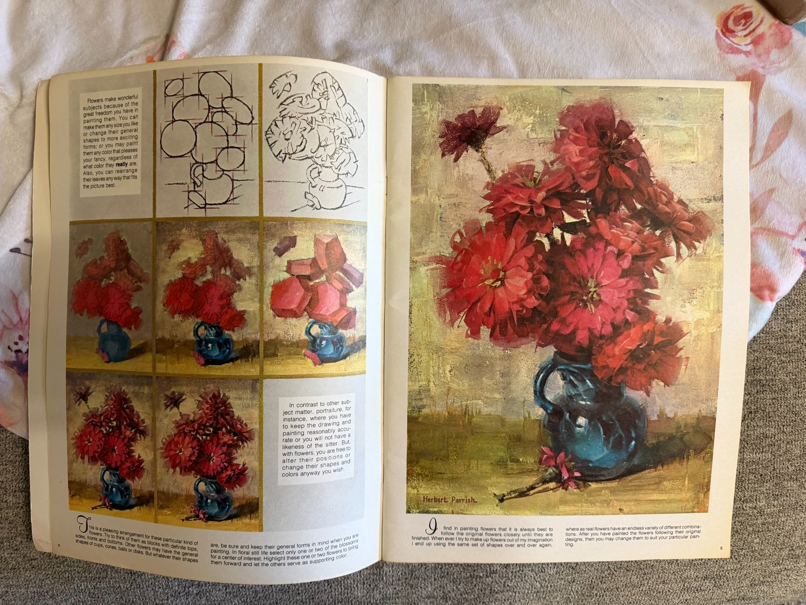 Flowers & Still Life Herbert Parrish Walter T. Foster #151 Vintage Art All Color