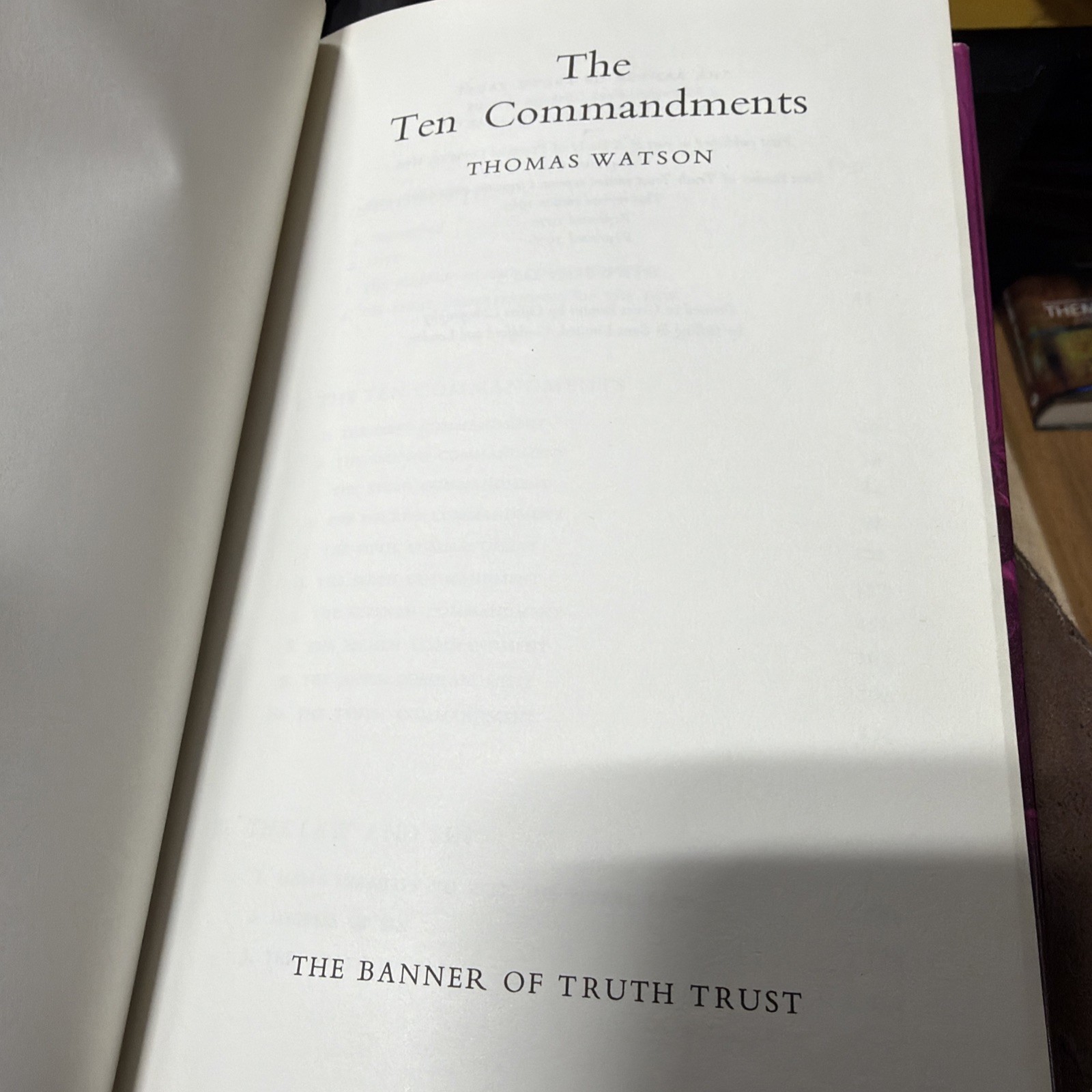 Thomas Watson The Ten Commandments Hardcover Banner Of Truth BOT