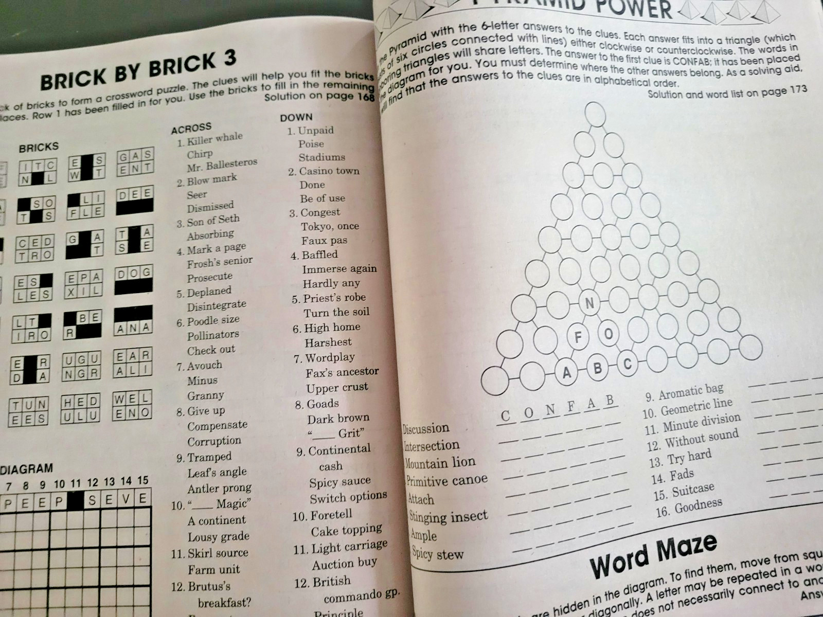 Lot of 2 Family Variety Puzzles & Games & 1 Book With Crosswords by Penny Press