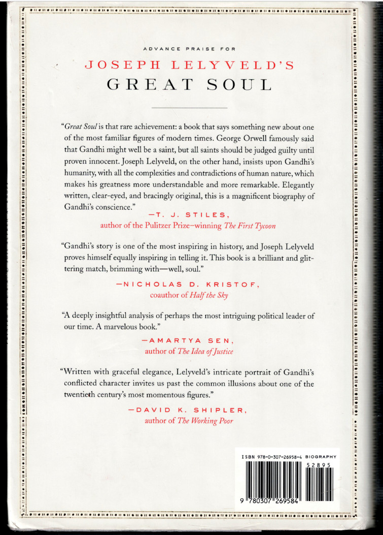 Great Soul – Mahatma Gandhi & His Struggle with India ; by Joseph Lelyveld – HC