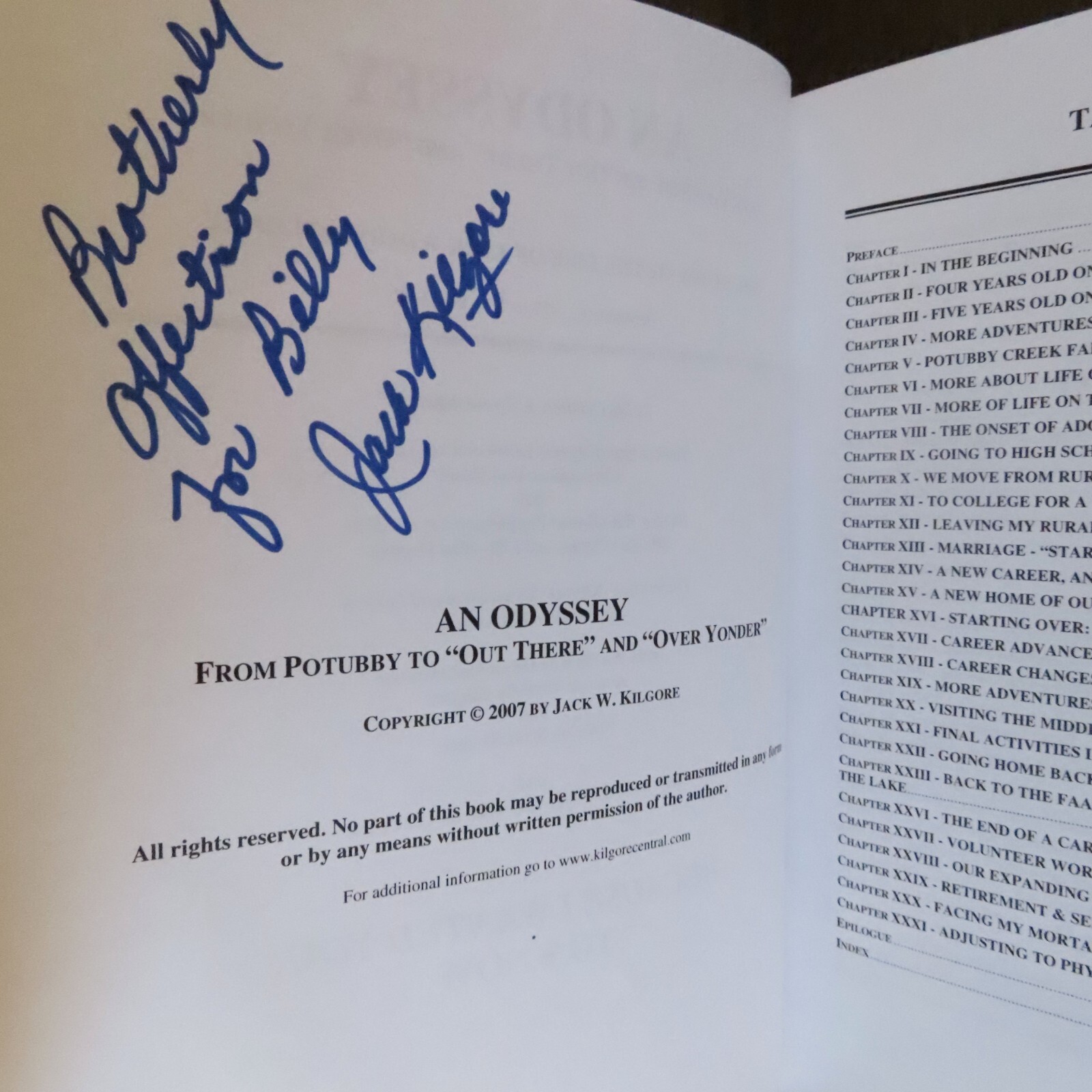 Oklahoma Autobiography – Life of Jack Woody Kilgore: An Odyssey; Signed 2007