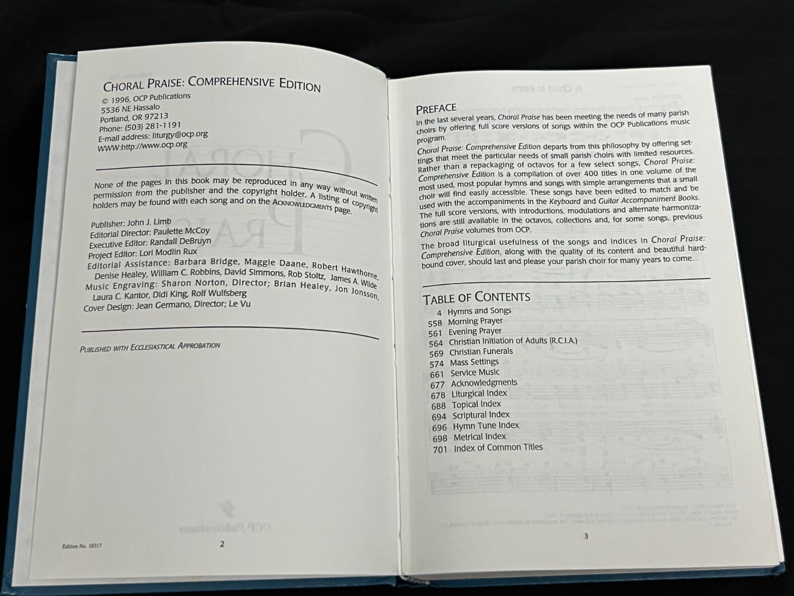 Choral Praise: Comprehensive Edition 1996 OCP Publications HC