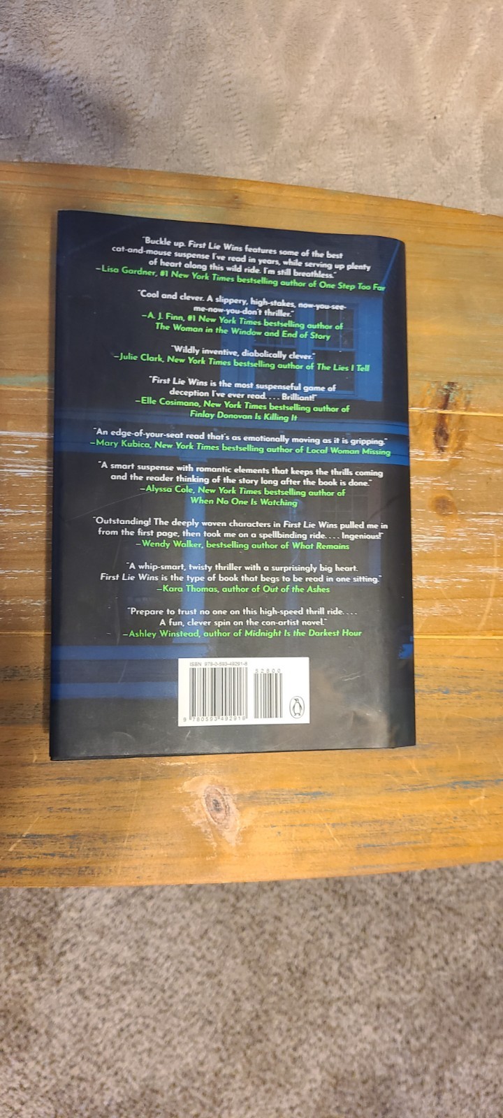 First Lie Wins Ashley Elston Hardcover Thriller Suspense Novel Dust Jacket