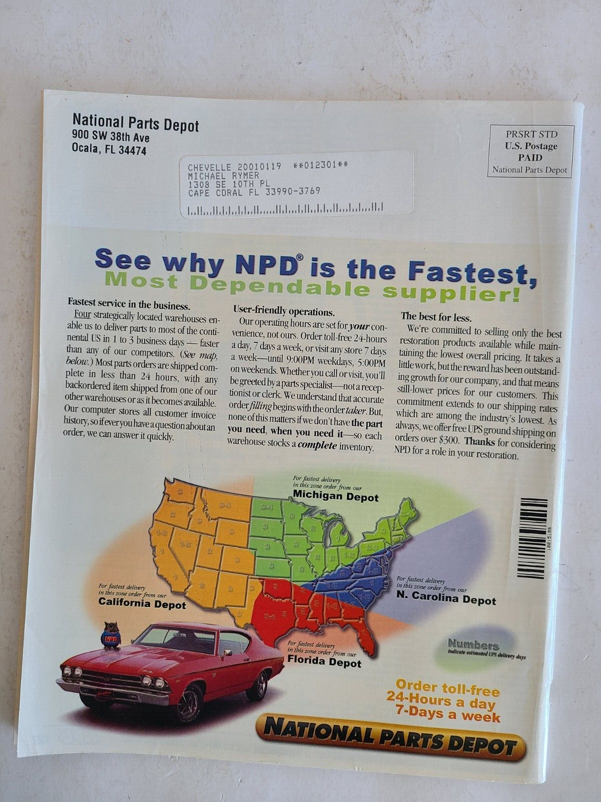 ’64-87 Chevelle Parts & Accessories Catalog 1999 National Parts Depot 127 Pages.