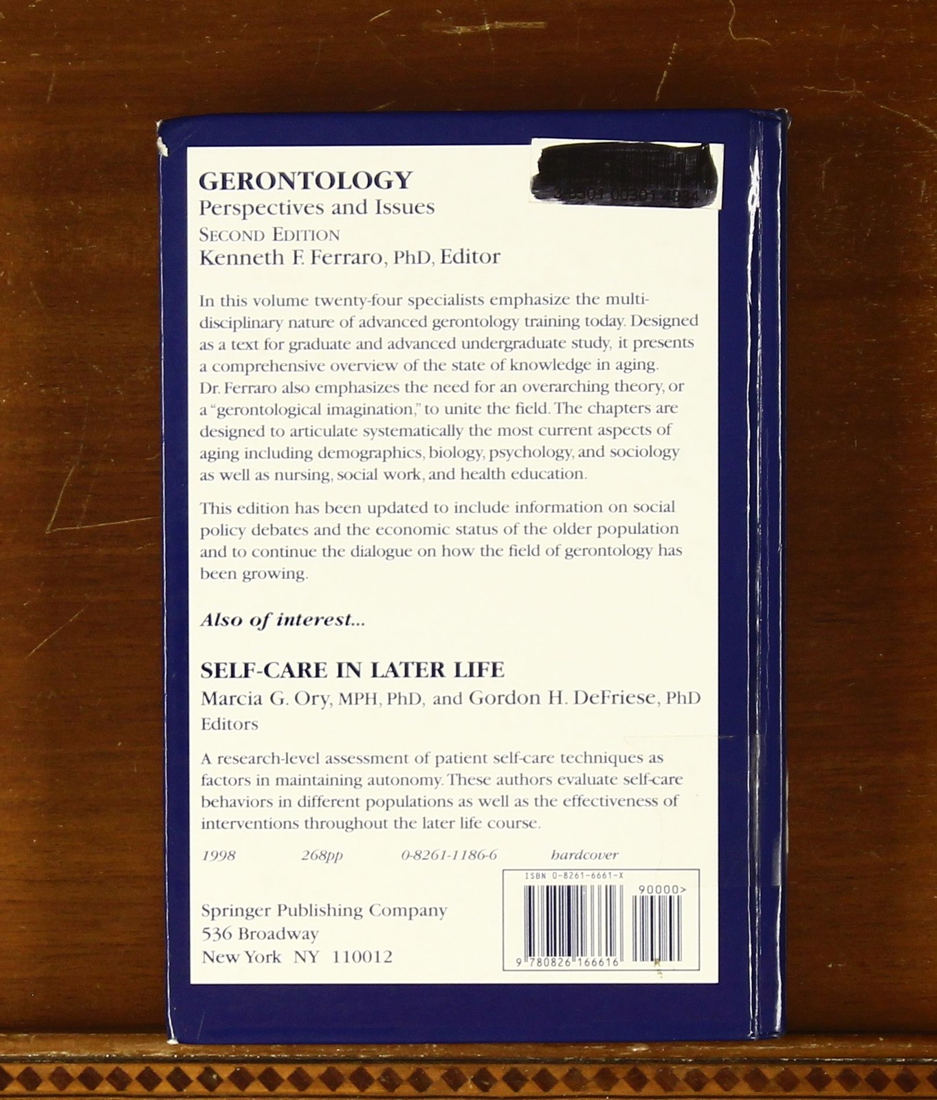 Kenneth Ferraro: Gerontology: Perspectives and Issues 2nd Edition Springer HC