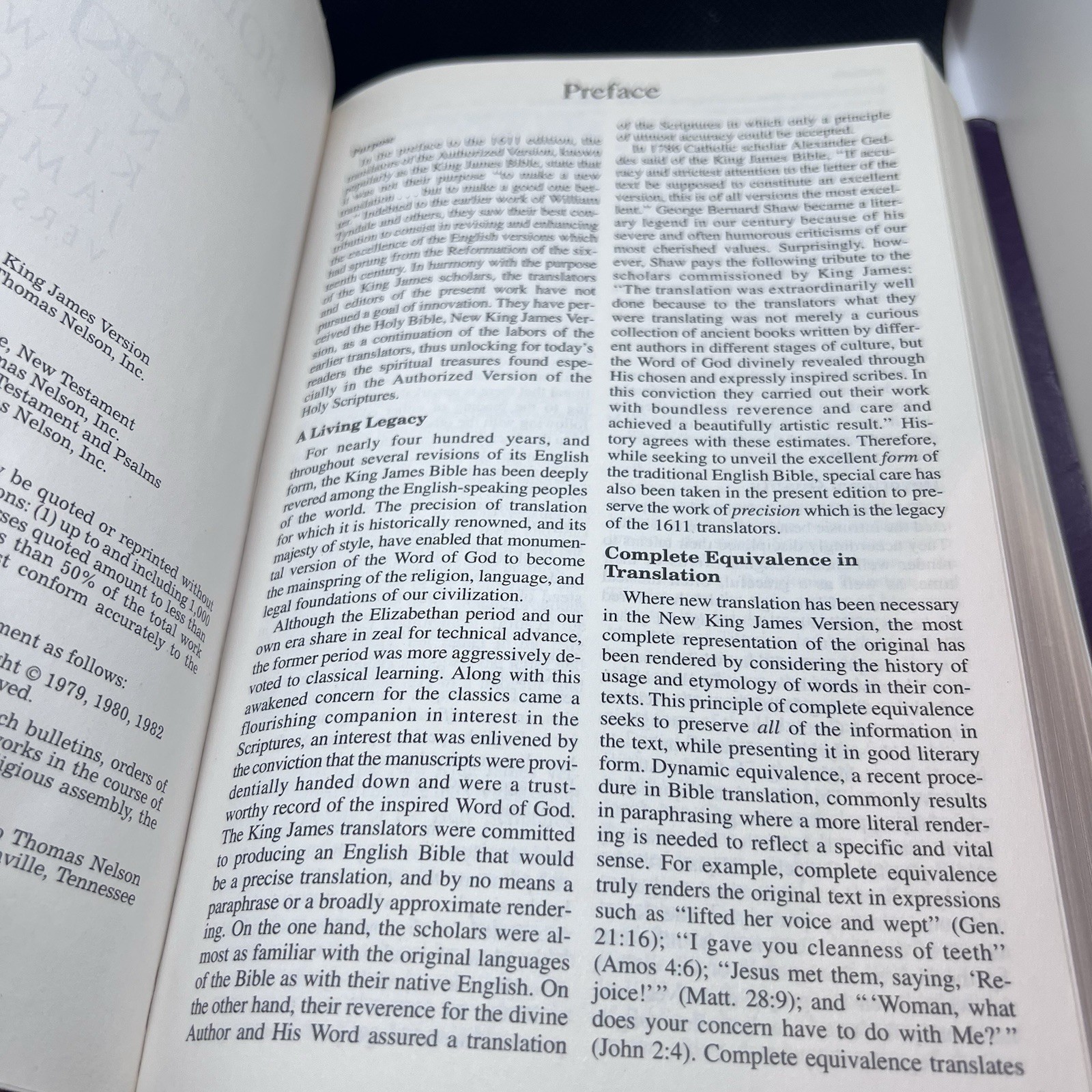 1982 Nelson Holy Bible New King James Version NKJV Black Leather Red Letter