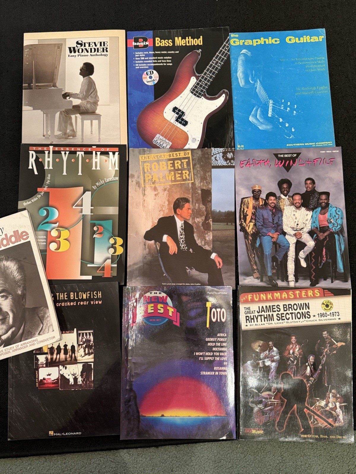 Sheet Music Book Lot James Brown Hootie Blowfish Stevie Wonder Toto Lessons