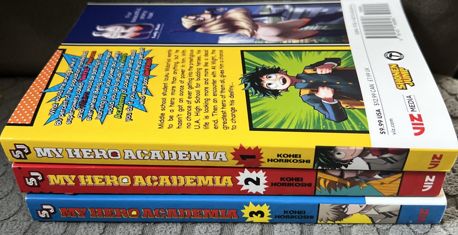 My Hero Academia Manga Lot Of 3 Books Volumes 1-3 Viz Media Paperback