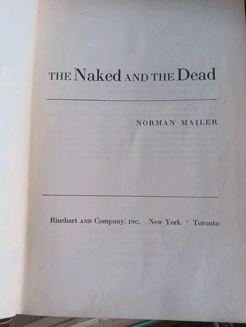 The Naked and the Dead Norman Mailer FIRST EDITION “R” 1948 Hardcover