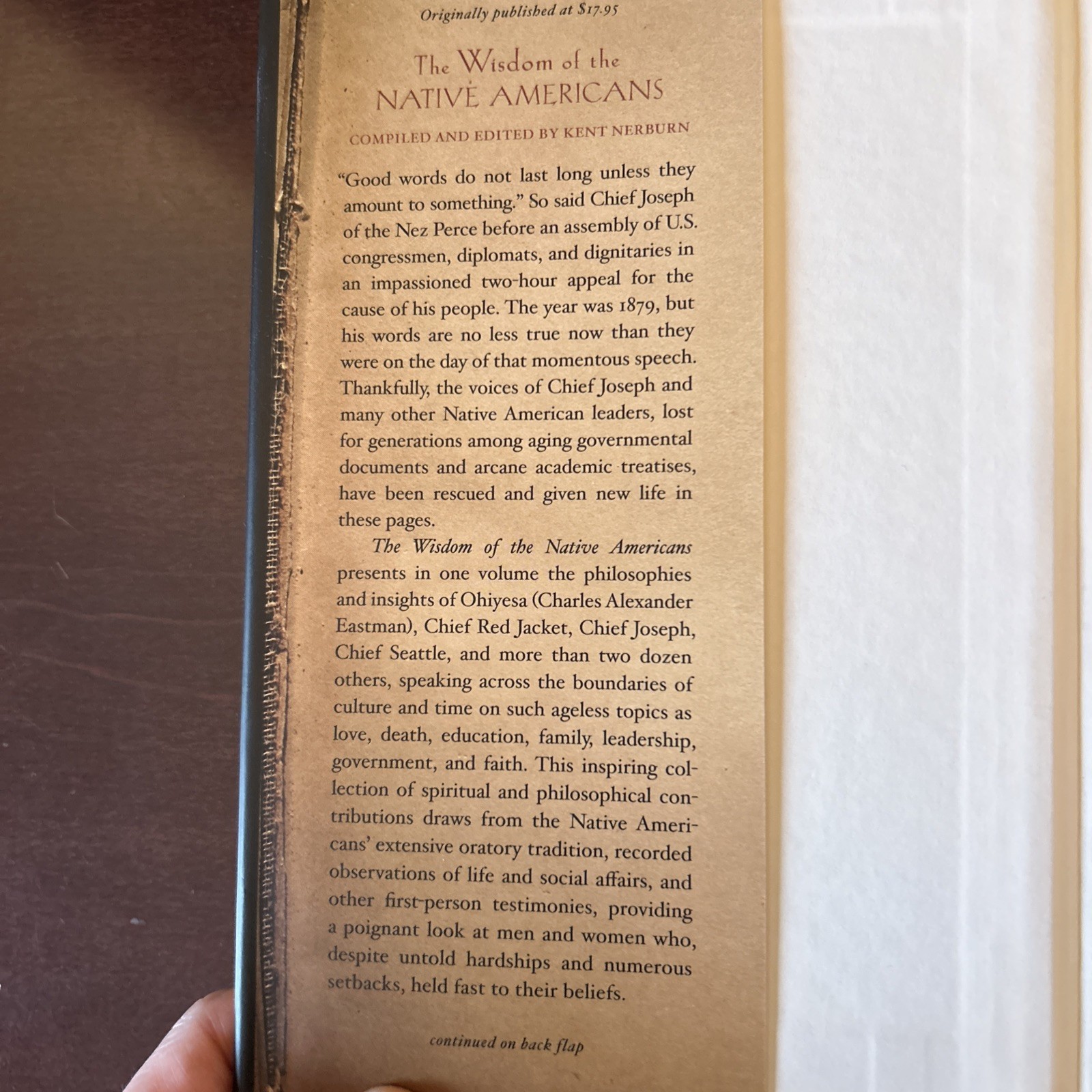 The Wisdom of The Native Americans:Kent Nerburn 1999 HCDJ, Beautiful Book