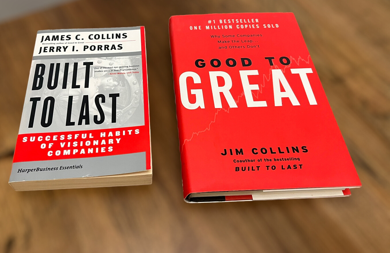 Lot Of 2 JIM COLLINS Books – Good to Great (HB) LN – Built To Last (PB) VG