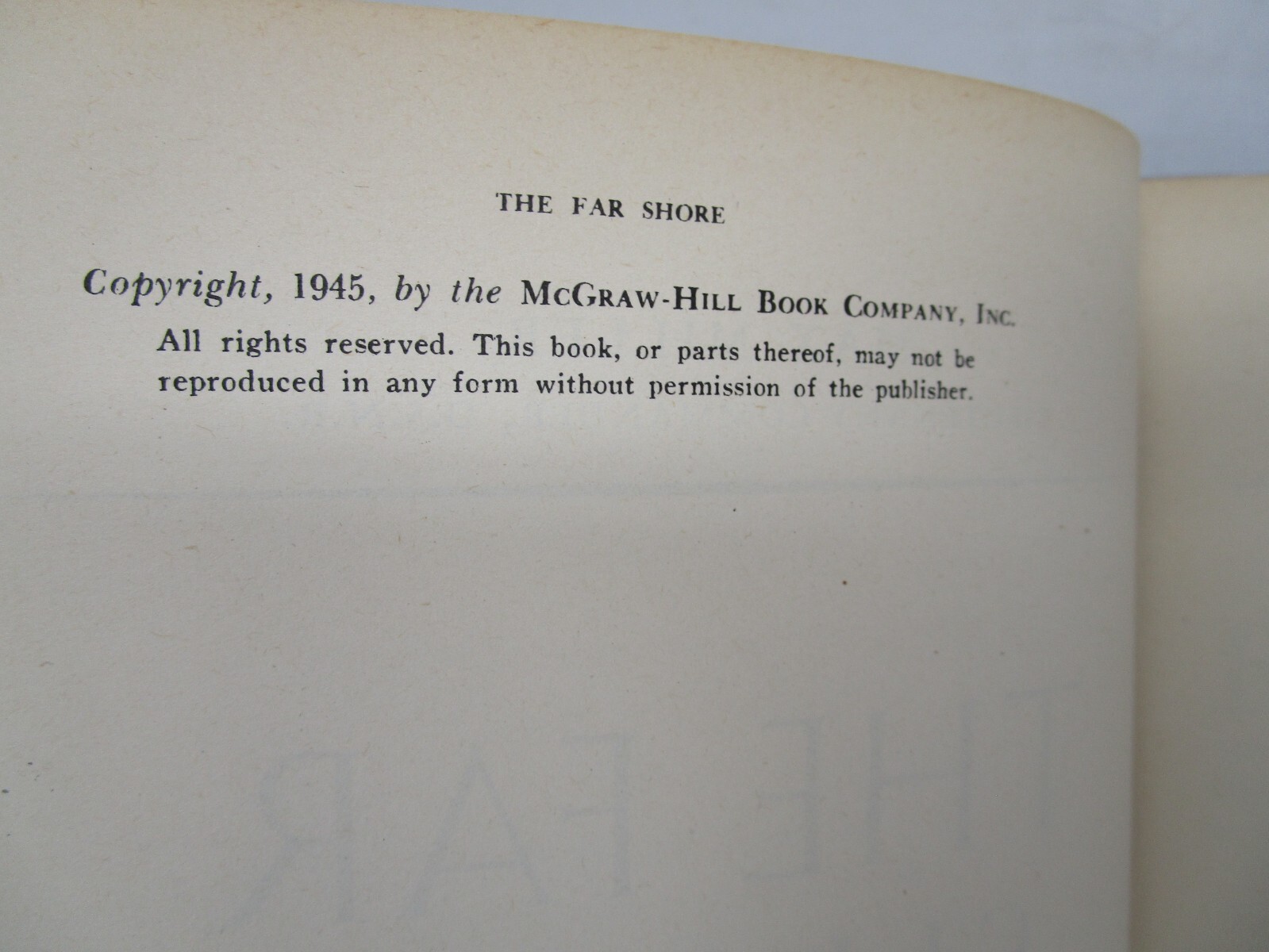 The Far Shore by Max Miller Lieutenant commander U.S.N.R. 1945