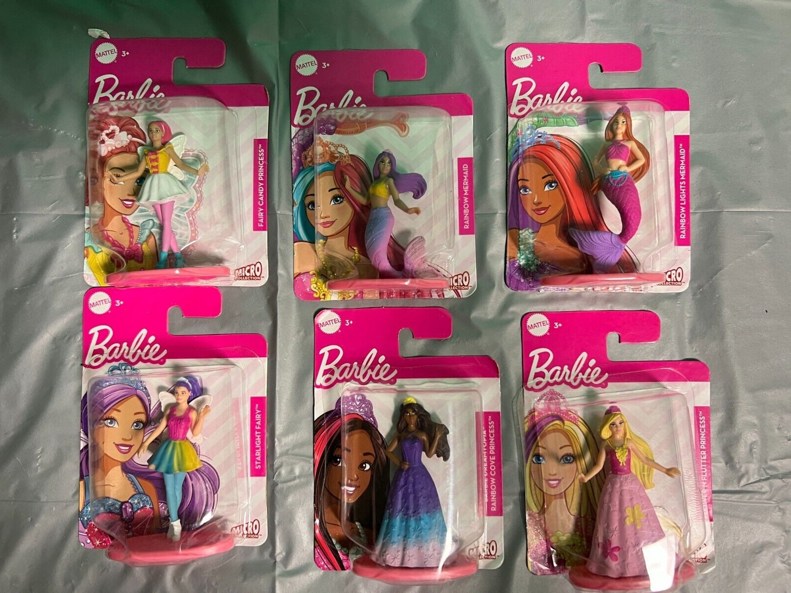 Barbie & Disney Princes lot of learn to write, NEW micro figures & board book/CD