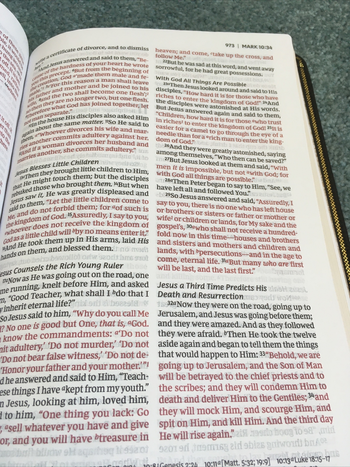 NKJV DELUXE LARGE PRINT REFERENCE BIBLE RED LETTER BLACK LEATHER SOFT