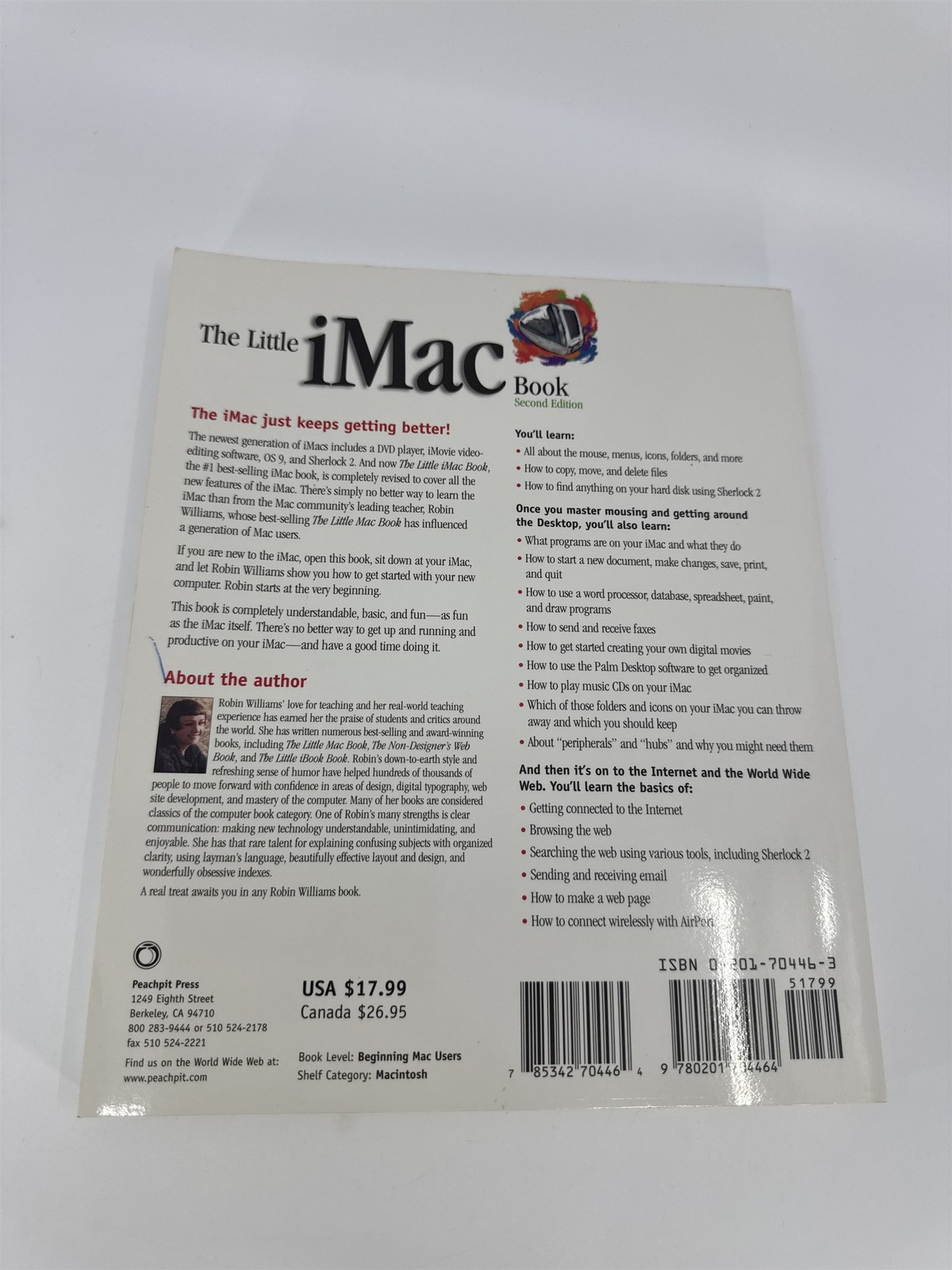 The Little IMac Book Second Edition By Robin Williams Peachpit Press