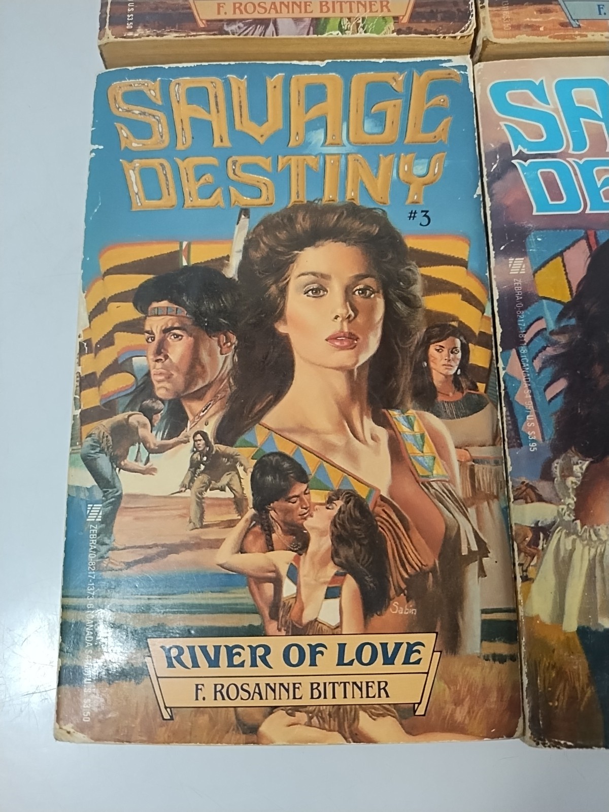 Savage Destiny Paperback 4 Book Lot Rosanne Bittner Historical Romance Old West