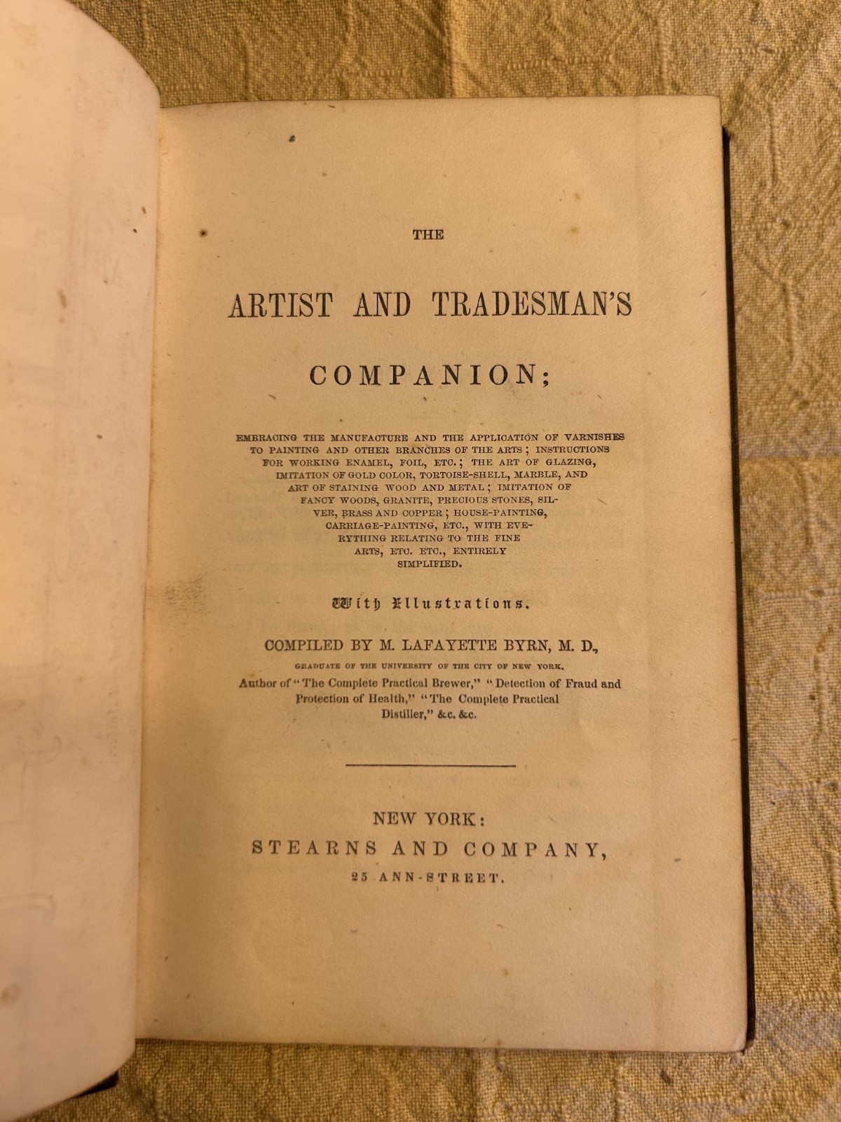The Artist and Tradesman’s Companion – M. Lafayette Byrn – Good Condition