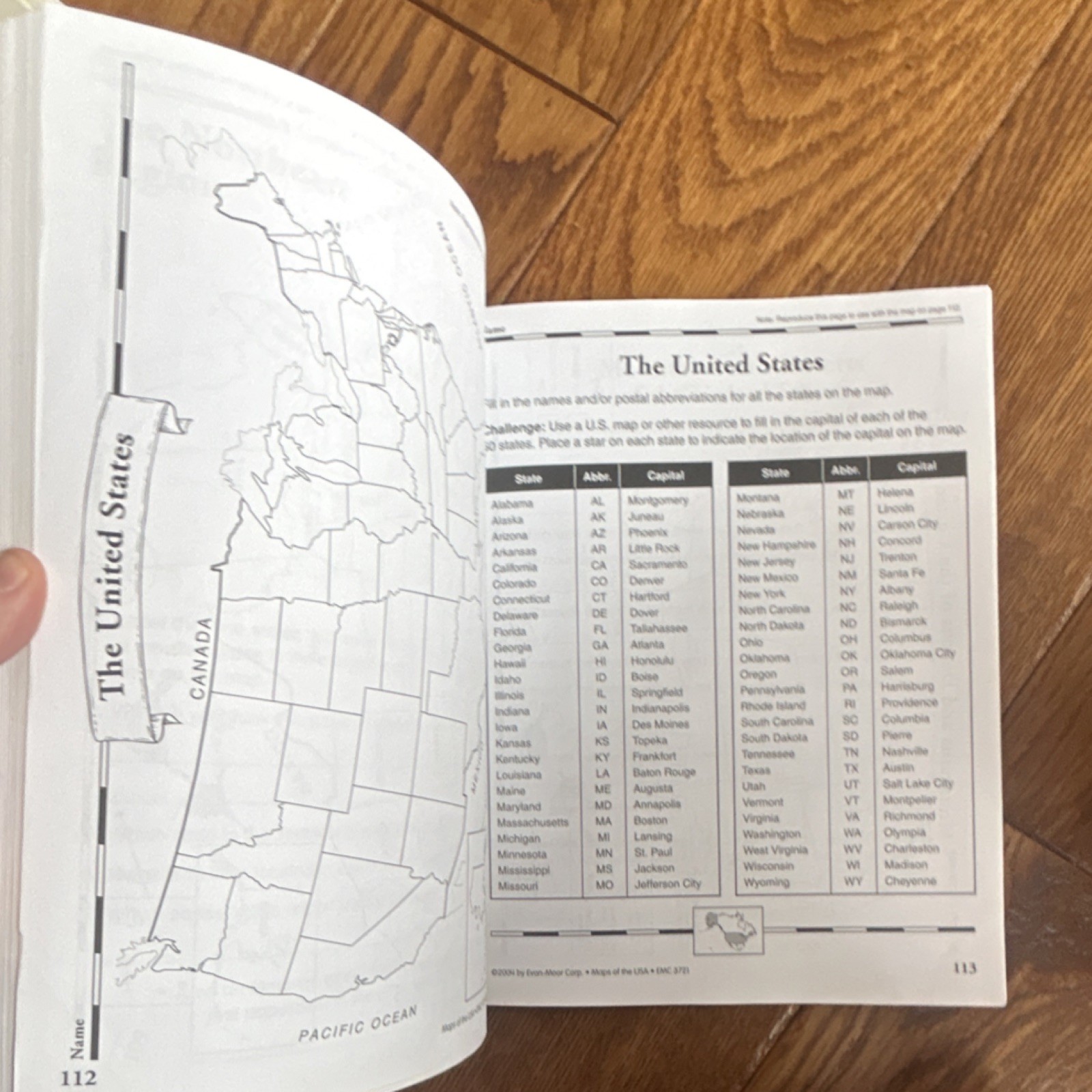 Evan-Moor Maps of the USA Paperback 2009 Geography Activity Book