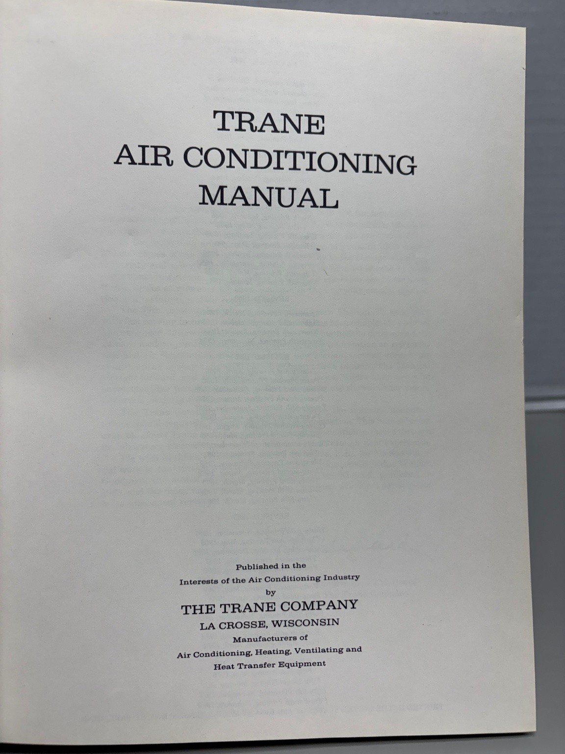 Trane Air Conditioning Manual 1965 Revised 54th Printing 1979 Hvac Engineering