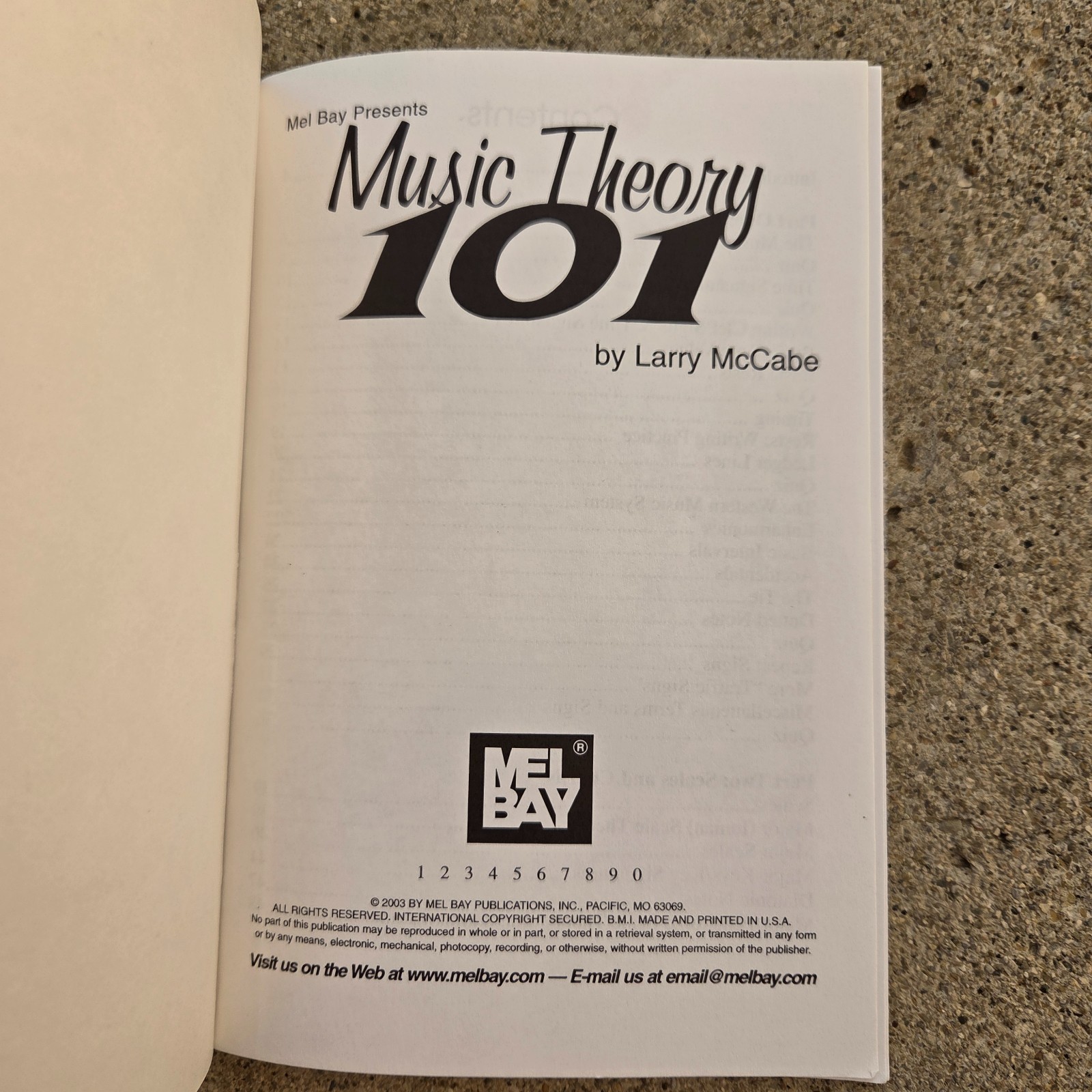 Mel Bay Presents Music Theory 101 Larry McCabe Paperback
