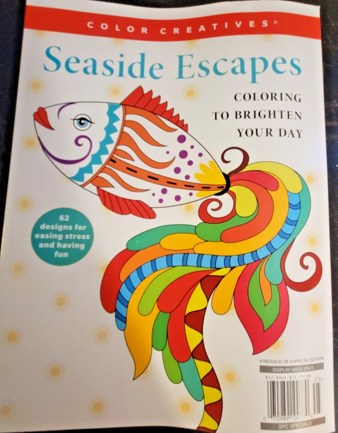 SEASUDE ESCAPES Adult Coloring Book With 62 Prints Ready To Color Relaxing Calm