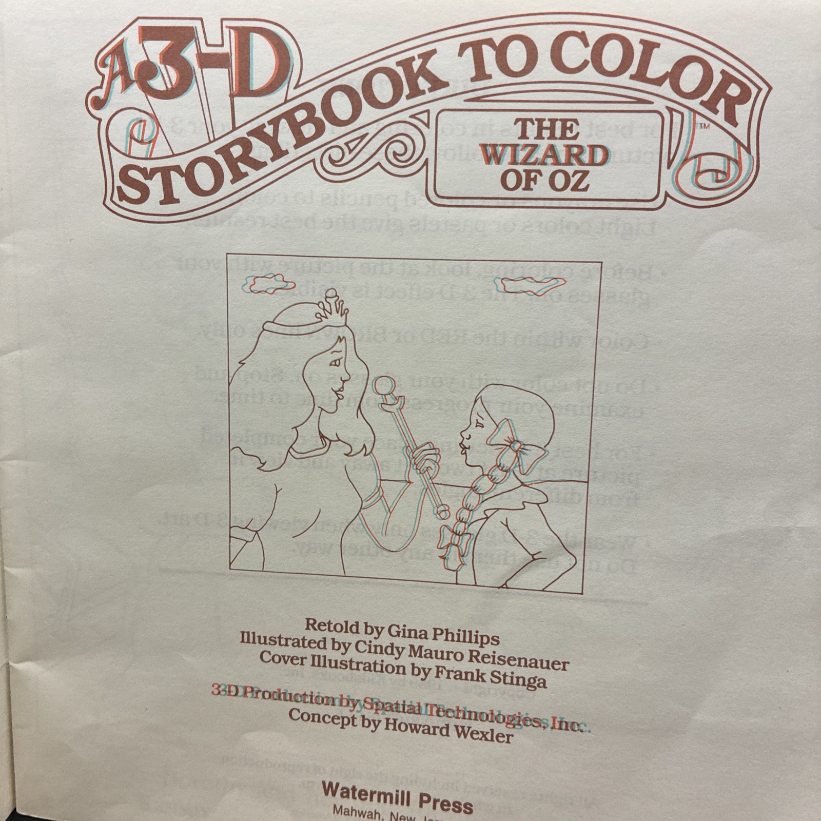 A 3-D Storybook To Color The Wizard Of Oz Gina Phillips (no Glasses)