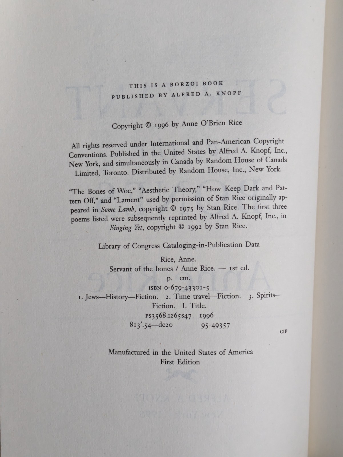 SIGNED: Memnoch the Devil: The Vampire Chronicles by Anne Rice 1995 Unread