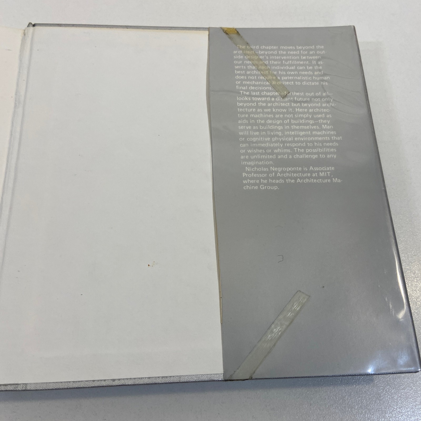 Soft Architecture Machines Nicholas Negroponte Ex Library 1975 VTG HCDJ MIT