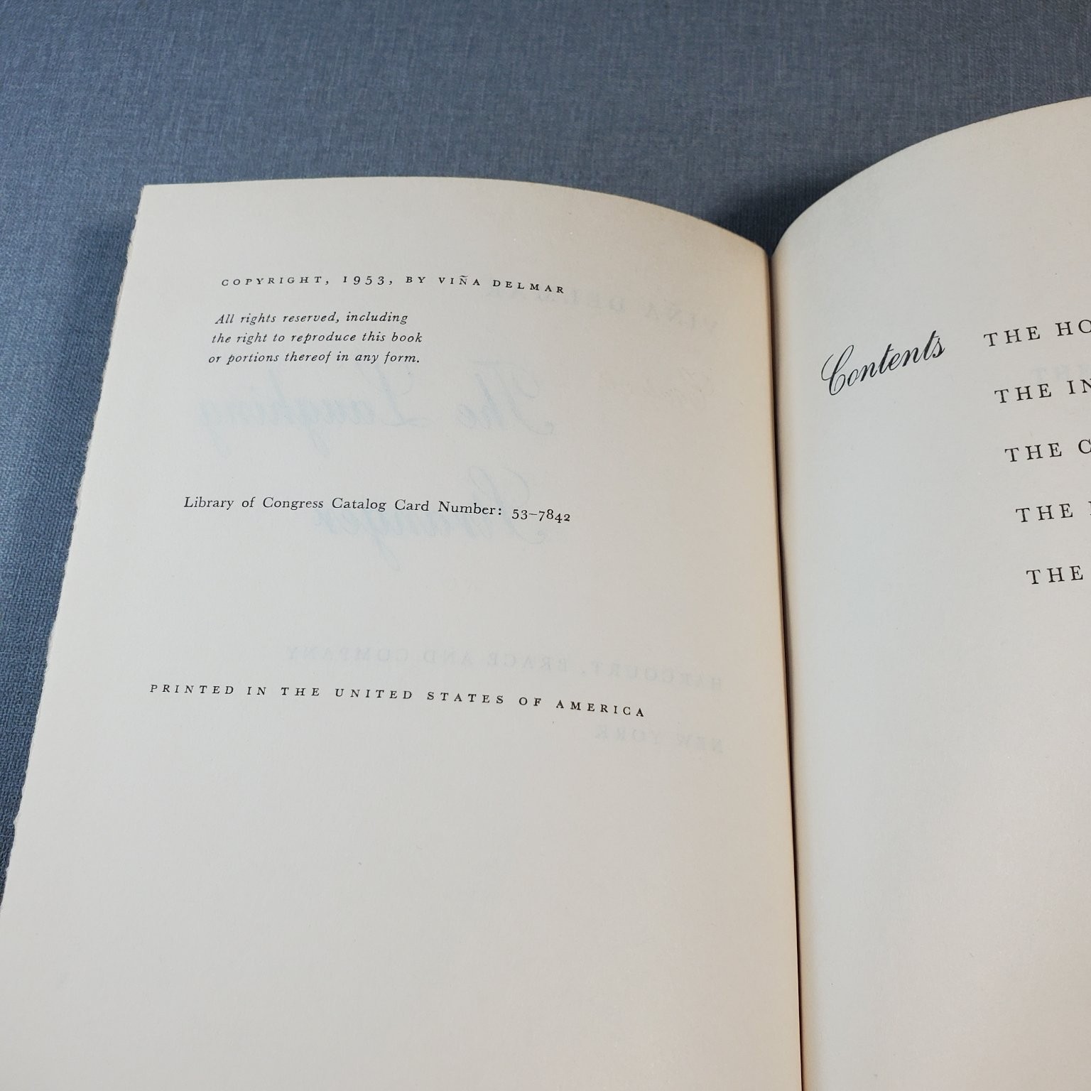 The Laughing Stranger Viña Delmar 1953 Harcourt, Brace & Company