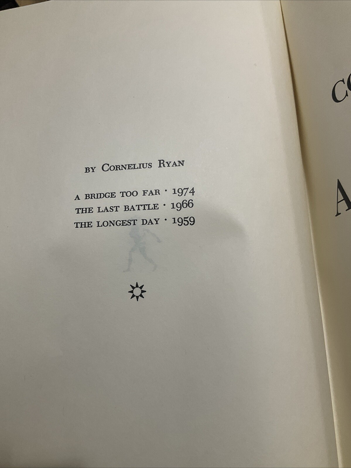 A Bridge Too Far by Cornelius Ryan 1974 HC/DJ
