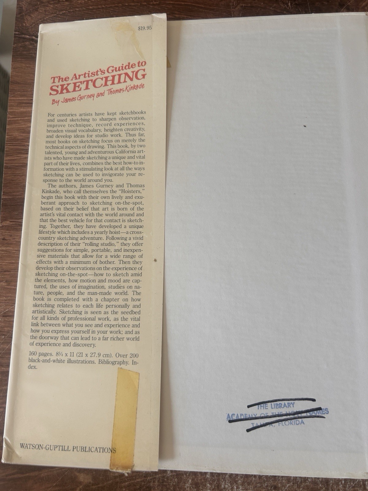The Artist’s Guide to Sketching James Gurney & Thomas Kinkade HC/DJ 1ST ED 1982