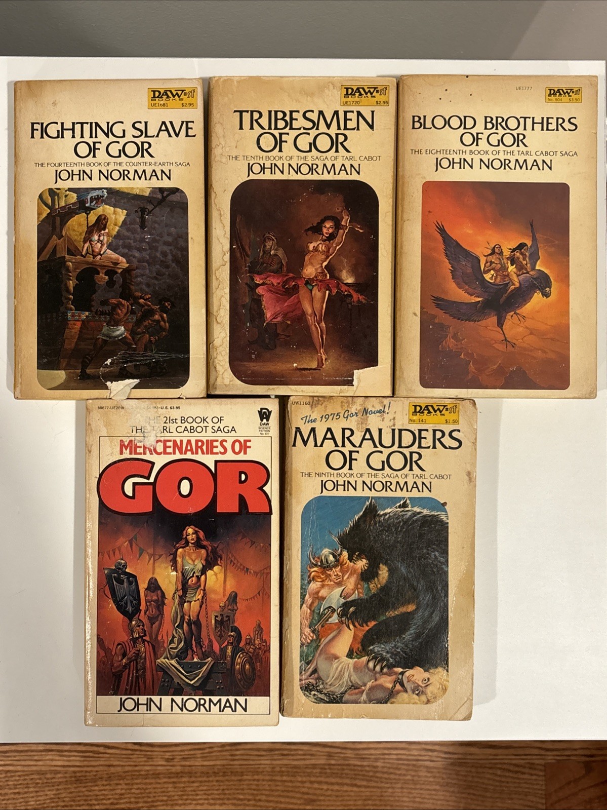 John Norman Gor lot 5 books Daw Gorean lifestyle vintage bdsm Art Covers