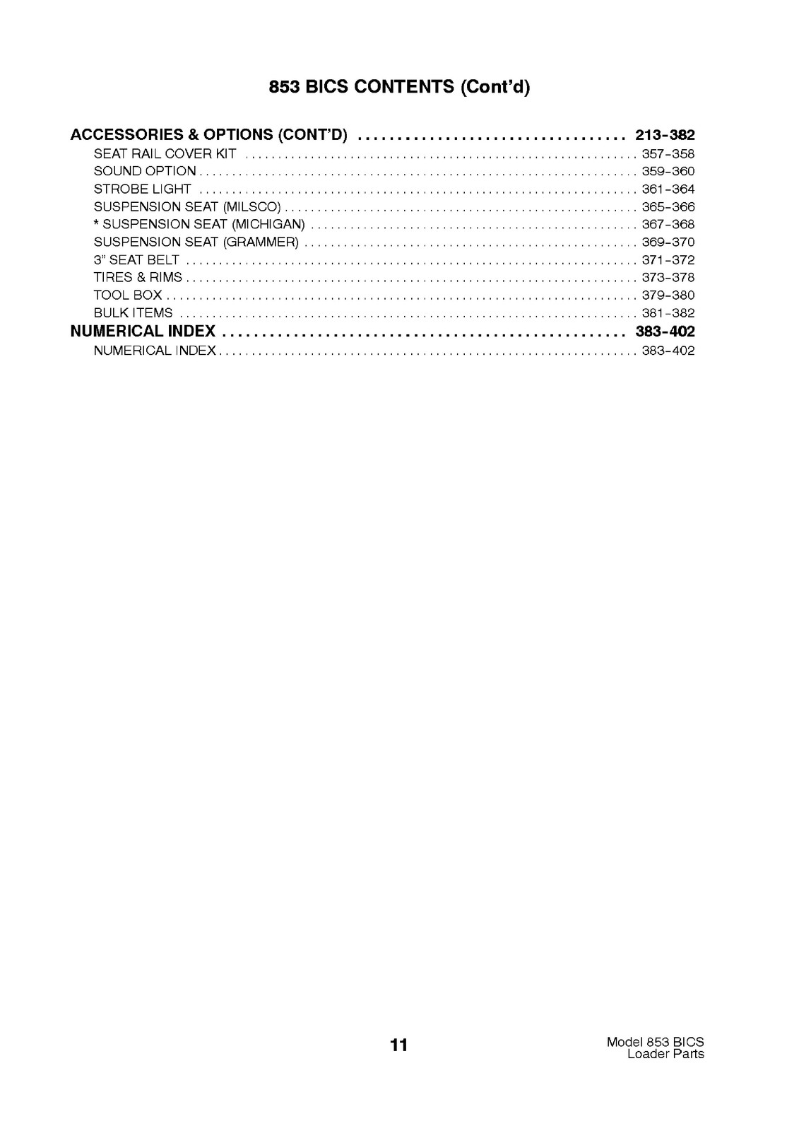 BOBCAT 853 Parts Manual 1998 SN 508418001 Up – STEEL WIRE BOUND – TOUGH COVERS