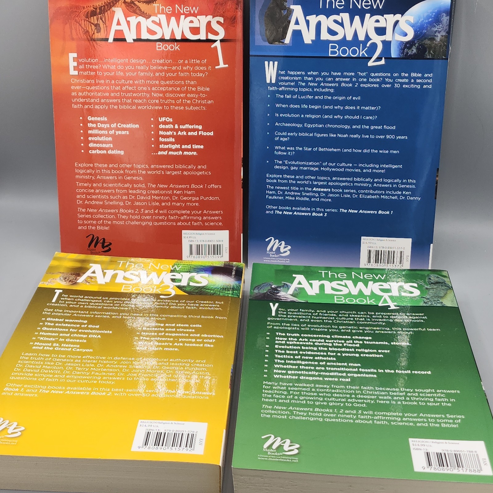 The New Answers Book Set Volumes 1 to 4 Box Set by Ken Ham Good