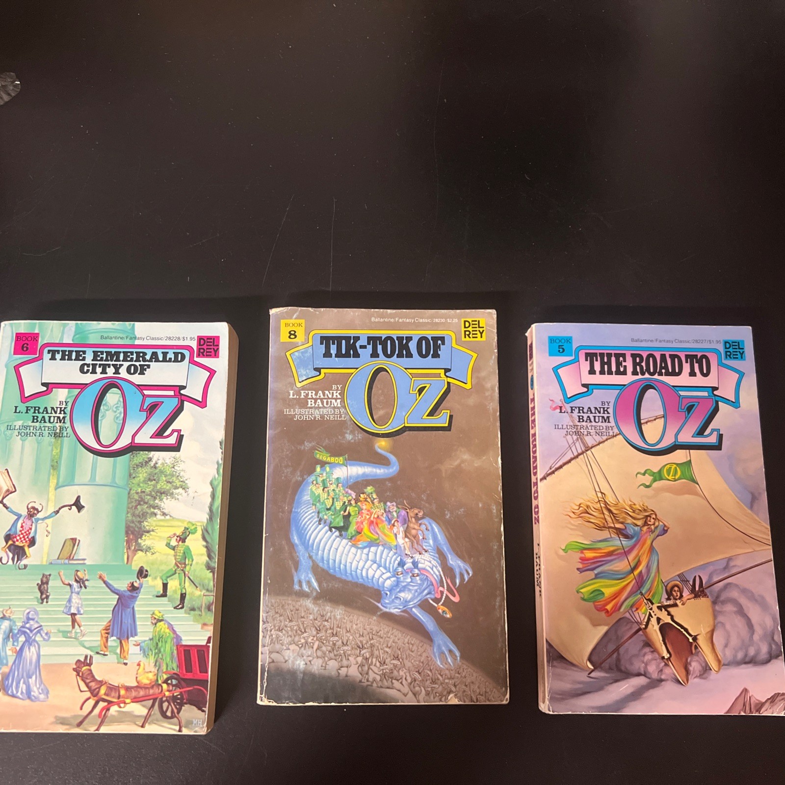 Lot of 3 Ballantine Del Rey Books: Road to Oz, Emerald City of Z, Tik-Tok of Oz