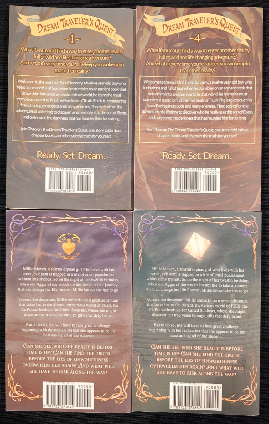 Mixed Lot of 4 Ted Dekker PB Books – The Dream Traveler’s Quest & Millie Maven