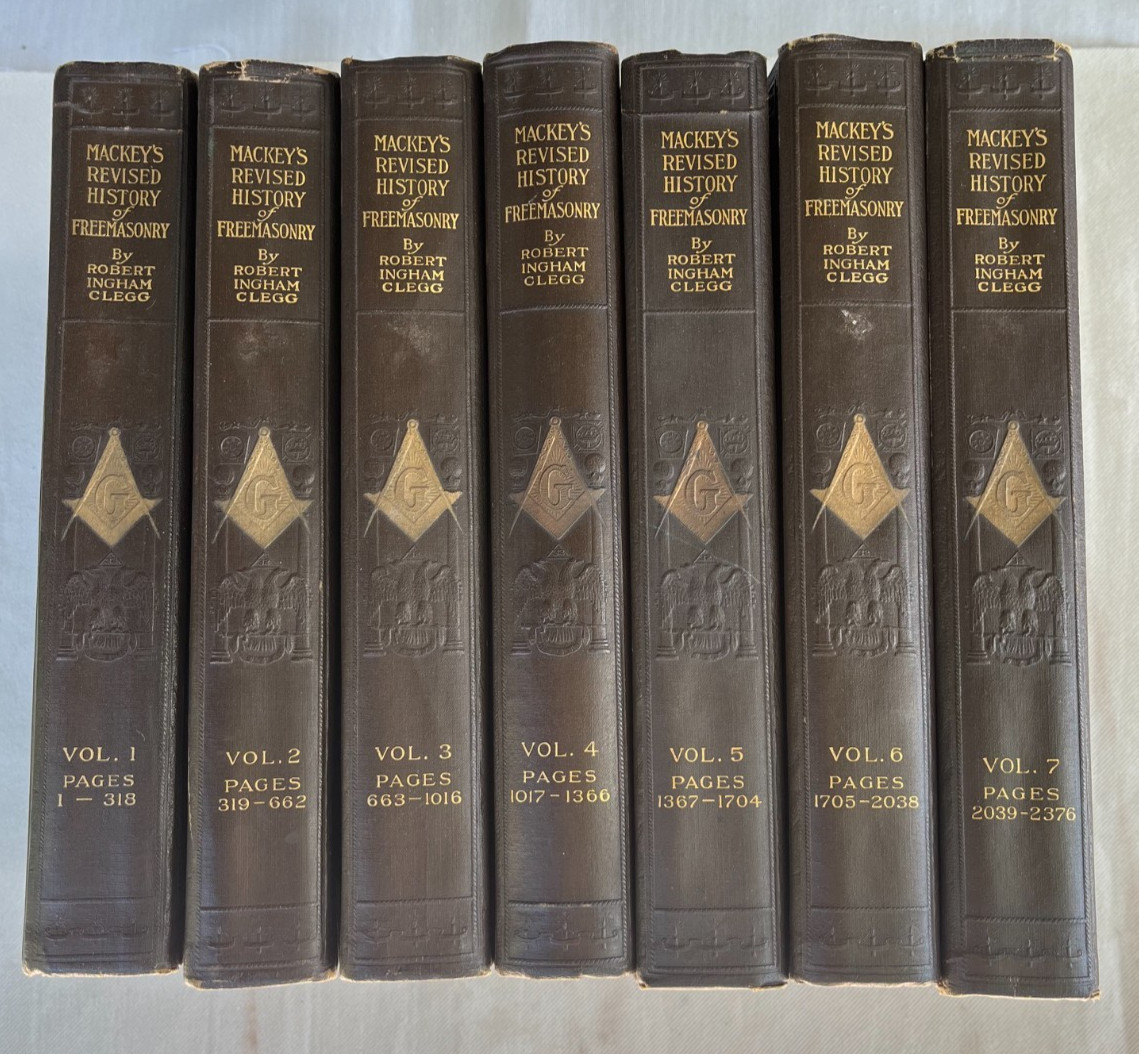 1921 Mackey’s Revised History of Freemasonry by Robert Ingham Clegg Volume 1-7