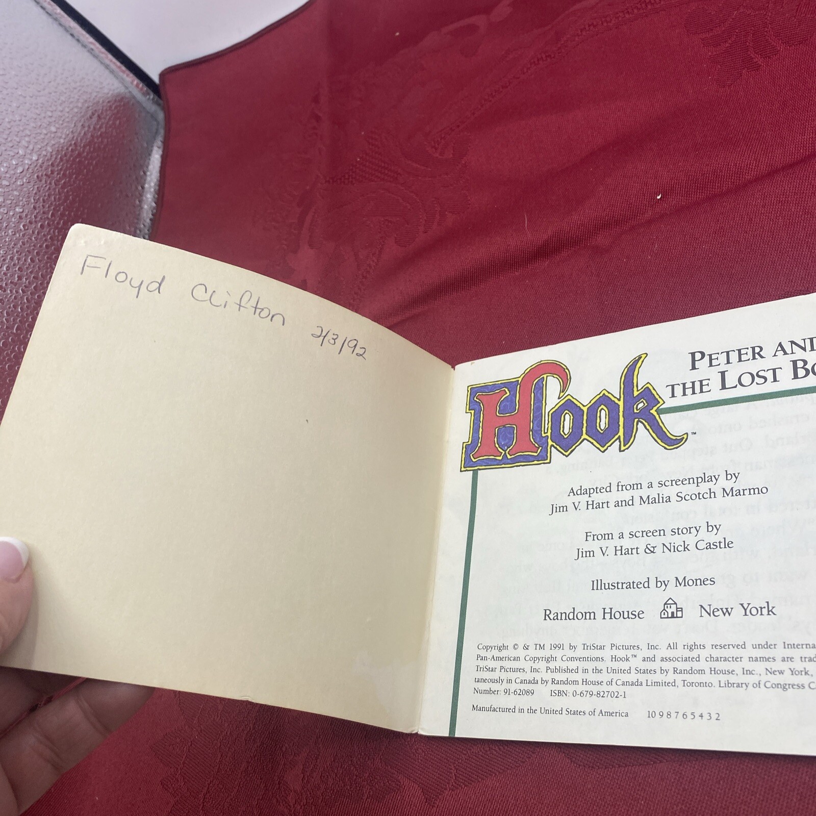 Hook PETER AND THE LOST BOYS (MINI STORYBOOK) By Jim Hart 1991 Paperback