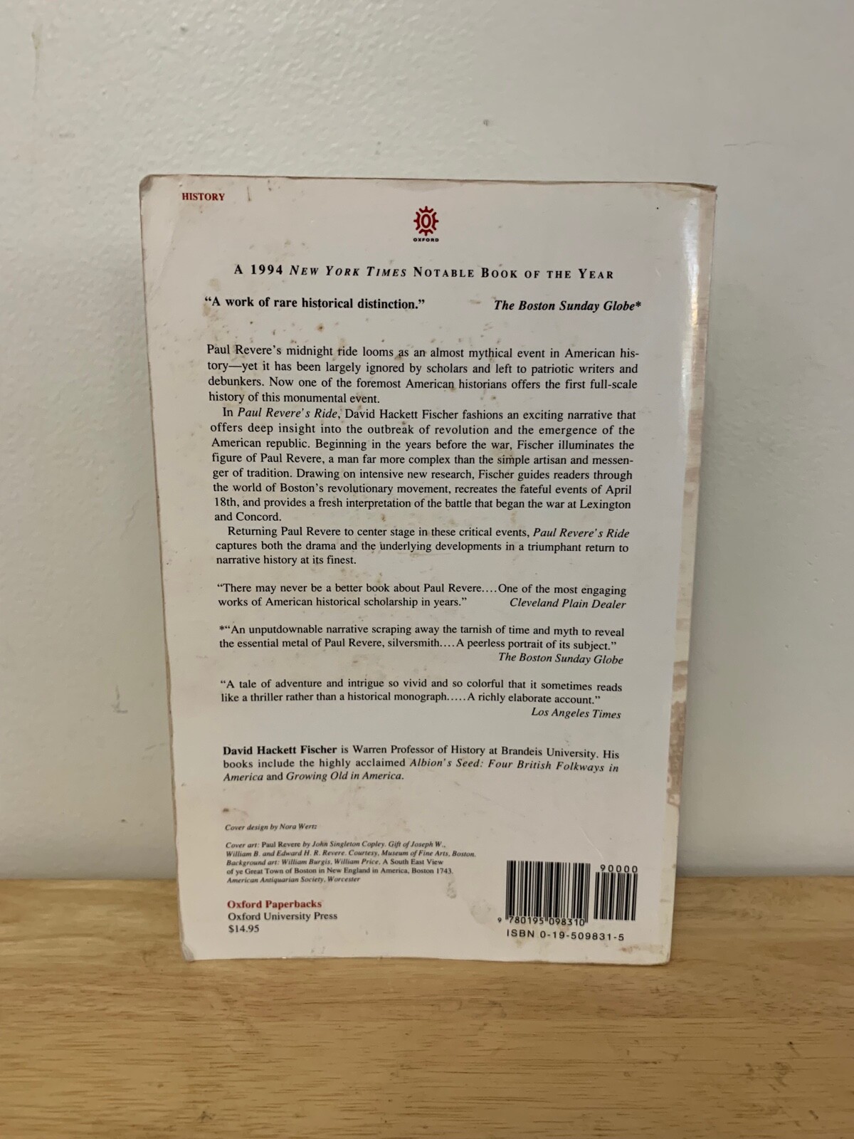 Paul Revere’s Ride by David Hackett Fischer 1995 PB