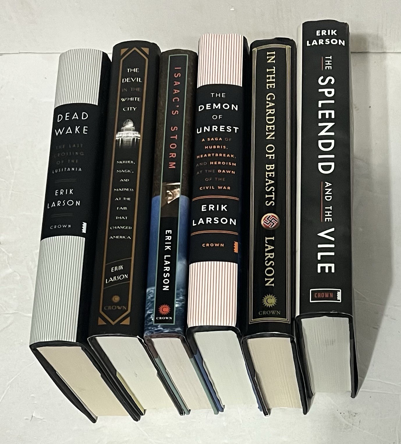 Erik Larson 6 Hardcover Book lot Devil in Isaac’s Wake Demon Splendid Garden VG