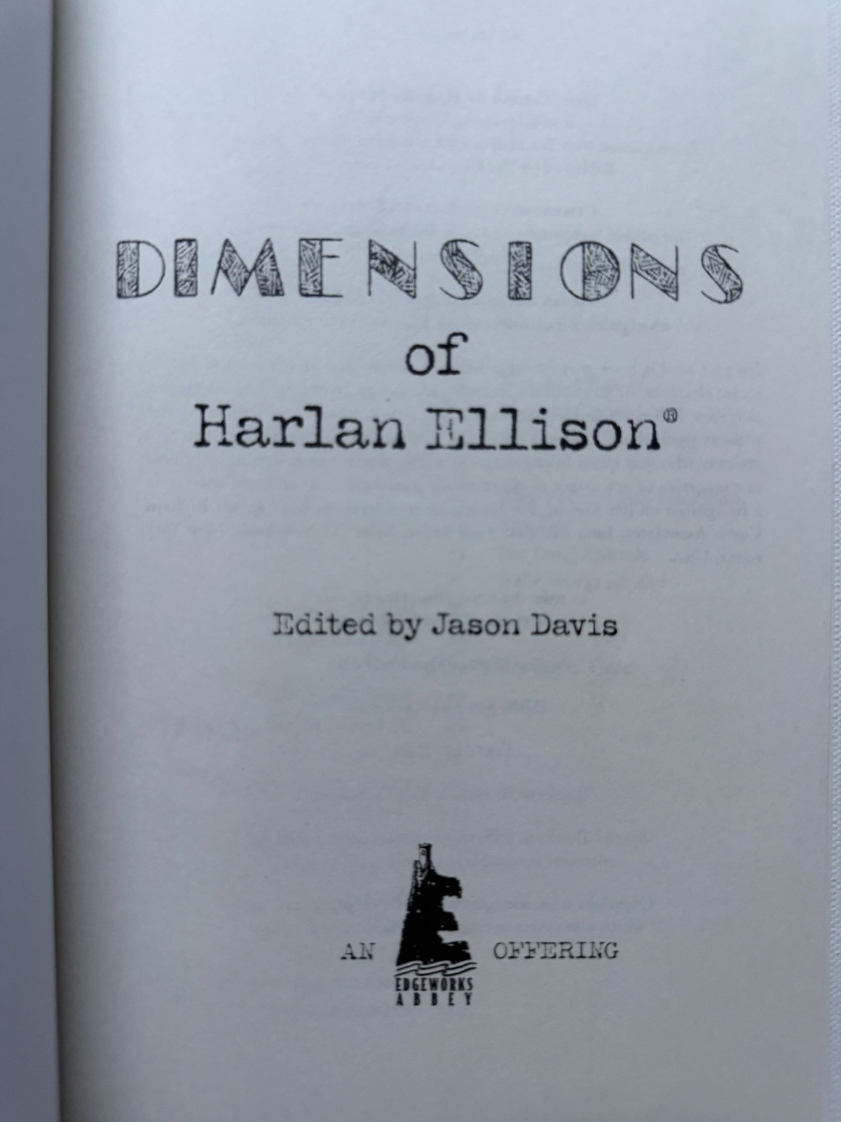 Dimensions of Harlan Ellison RARE KICKSTARTER 2019 TPB BOOK EDGEWORKS ABBEY SF