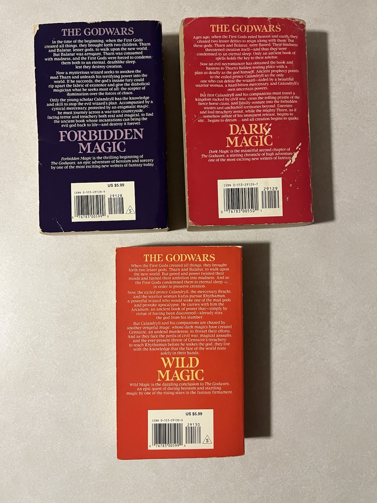 Forbidden Dark & Wild Magic Angus Wells The Godwars Trilogy Set Lot Pb Gd Pics