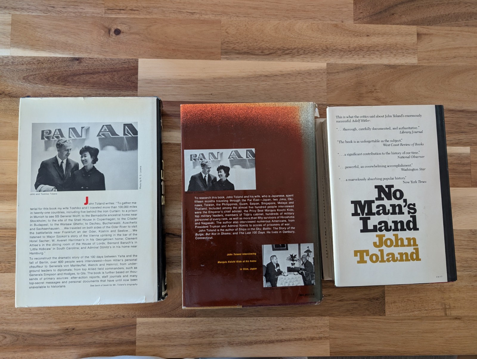 Lot of 3 John Toland Book: The Last 100 Days & The Rising Sun & No Man’s Land