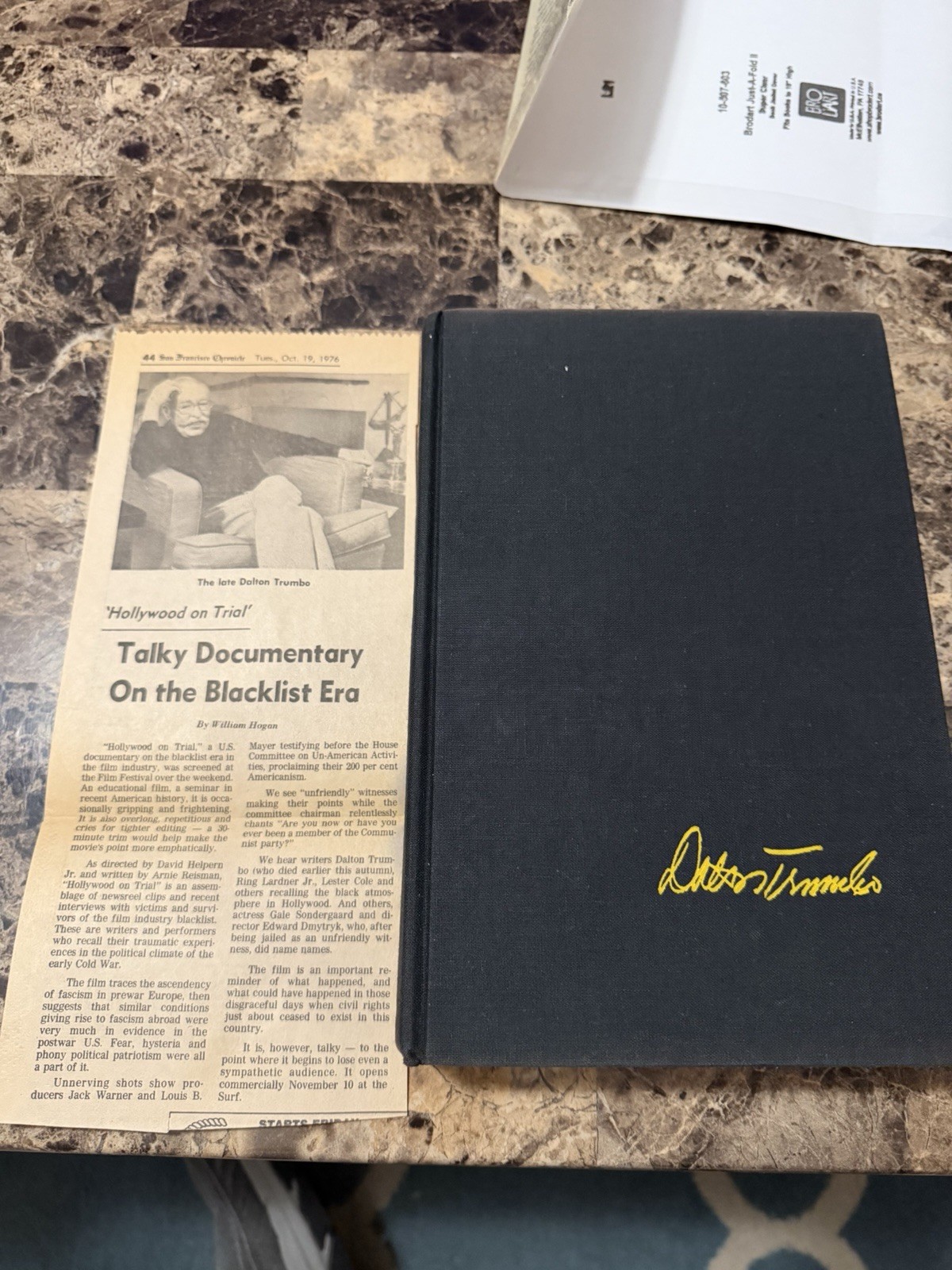 ADDITIONAL DIALOGUE: LETTERS OF DALTON TRUMBO, 1942-1962 – Hardcover